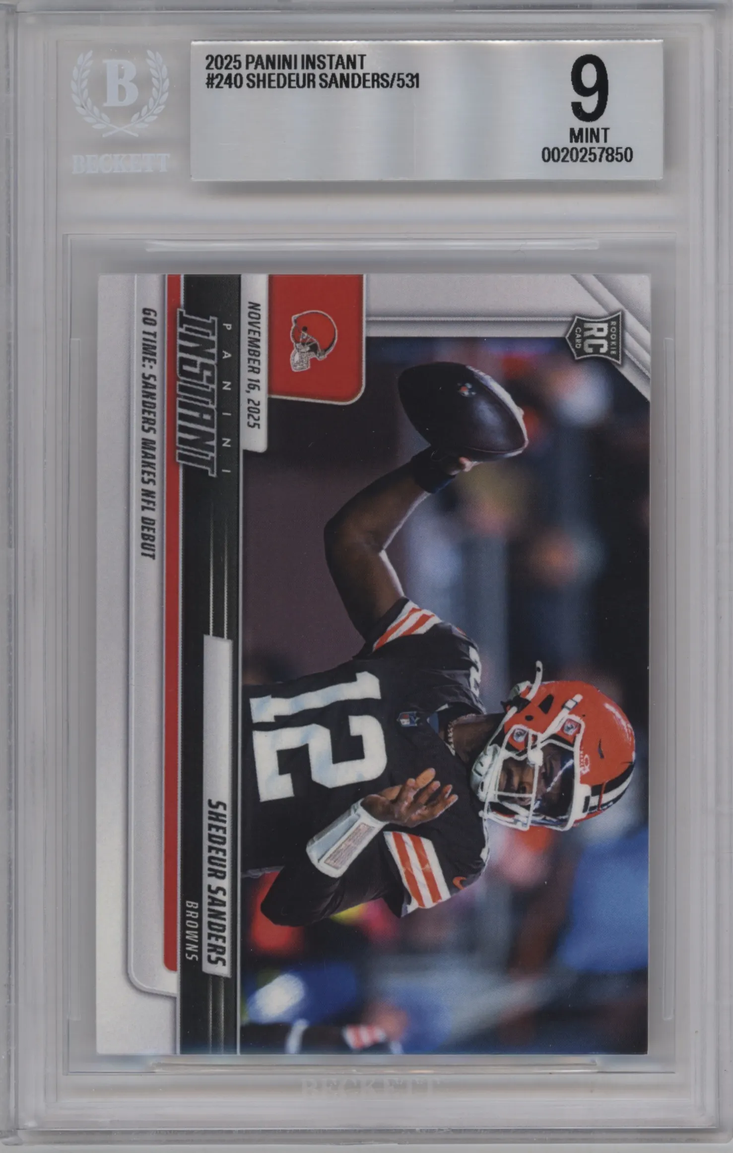 2025 Panini Instant Shedeur Sanders BGS 9