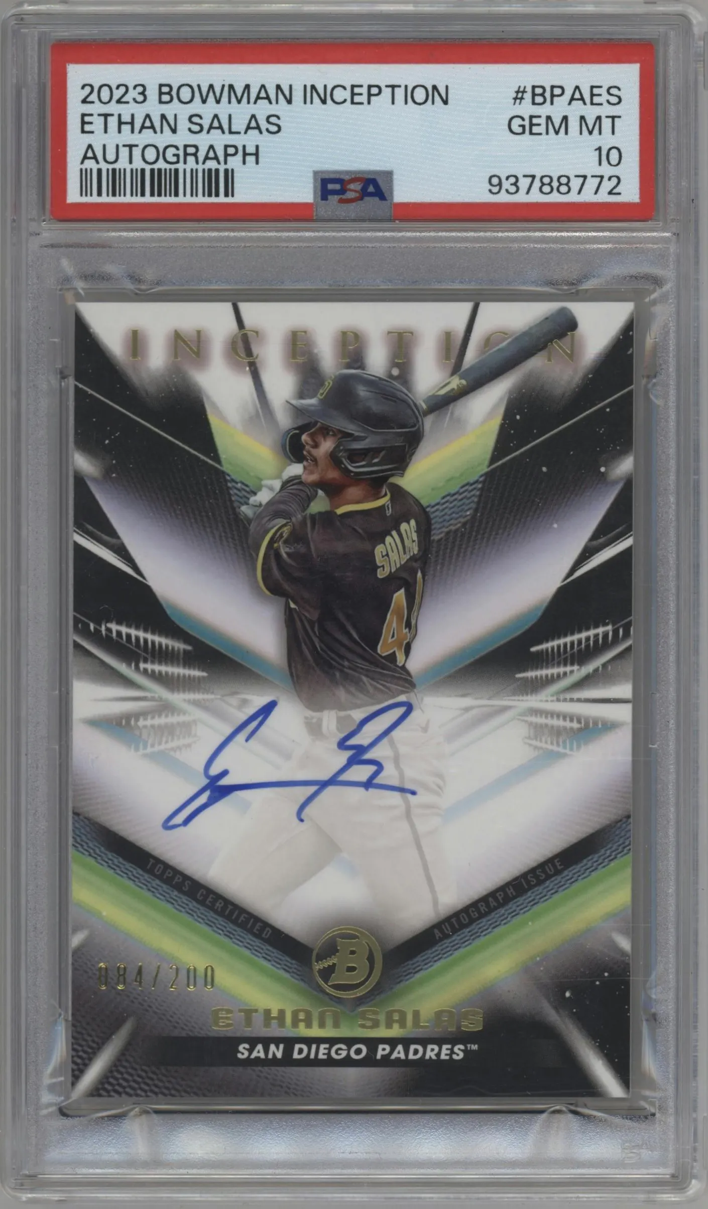 2023 Bowman Inception Auto Ethan Salas #BPA-ES PSA 10