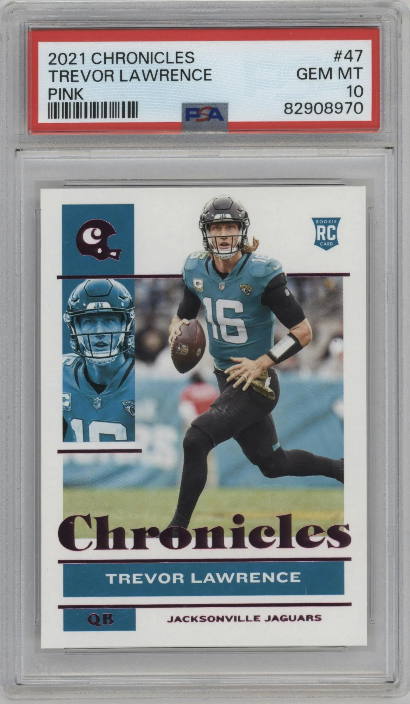 2021 Panini Chronicles Trevor Lawrence Pink PSA 10