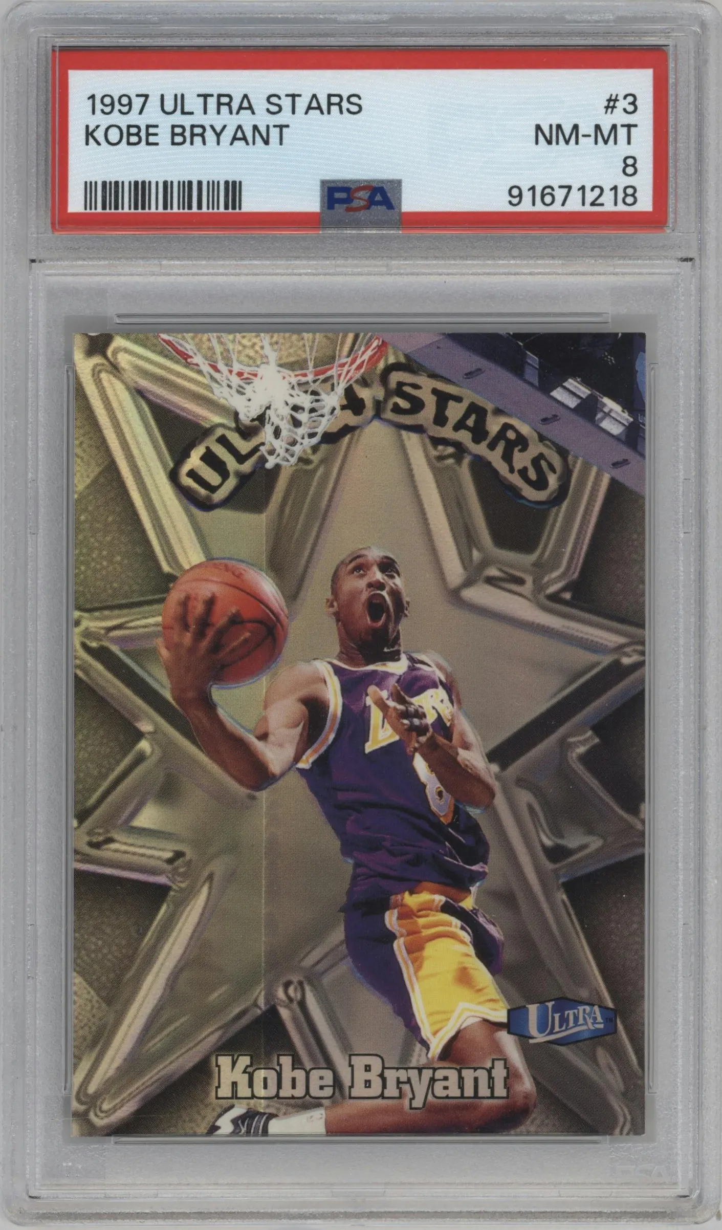 1997 Fleer Ultra Ultra Stars Kobe Bryant US #3 US PSA 8