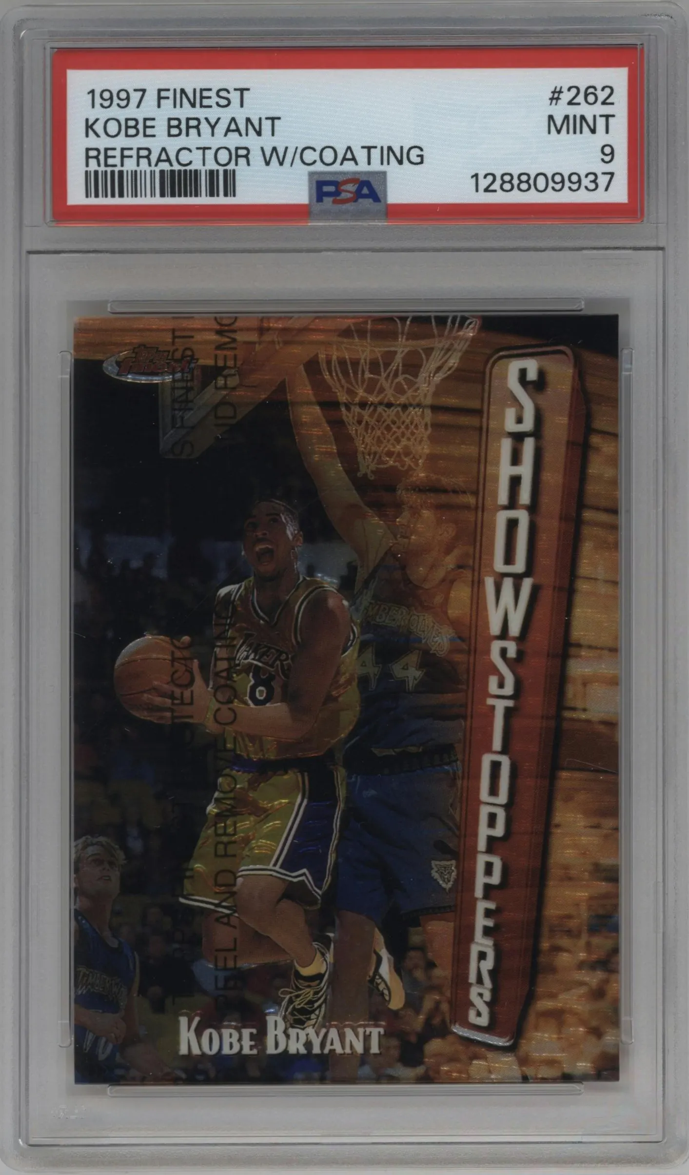 1997 Topps Finest Kobe Bryant W/ Coating #262 PSA 9