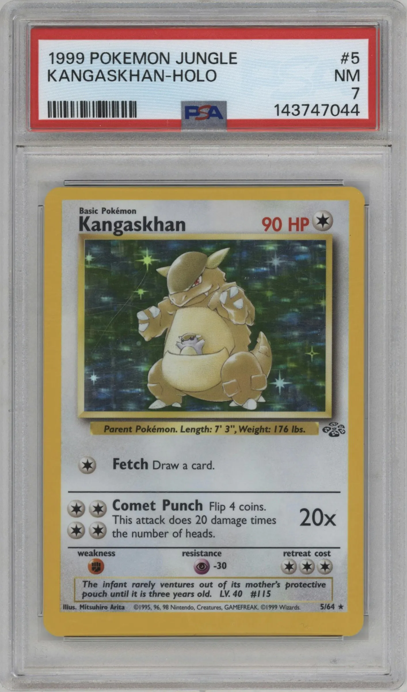 1999 Pokemon Jungle Kangaskhan #5 PSA 7