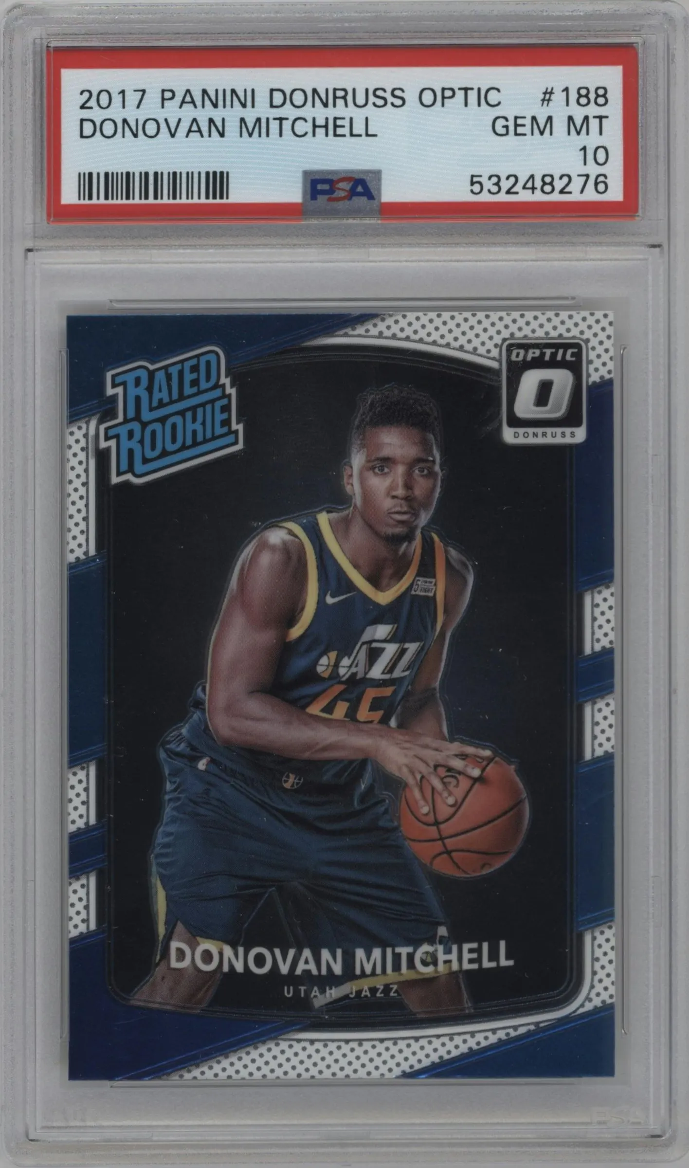 2017 Panini Donruss Optic Rated Rookie Donovan Mitchell PSA 10