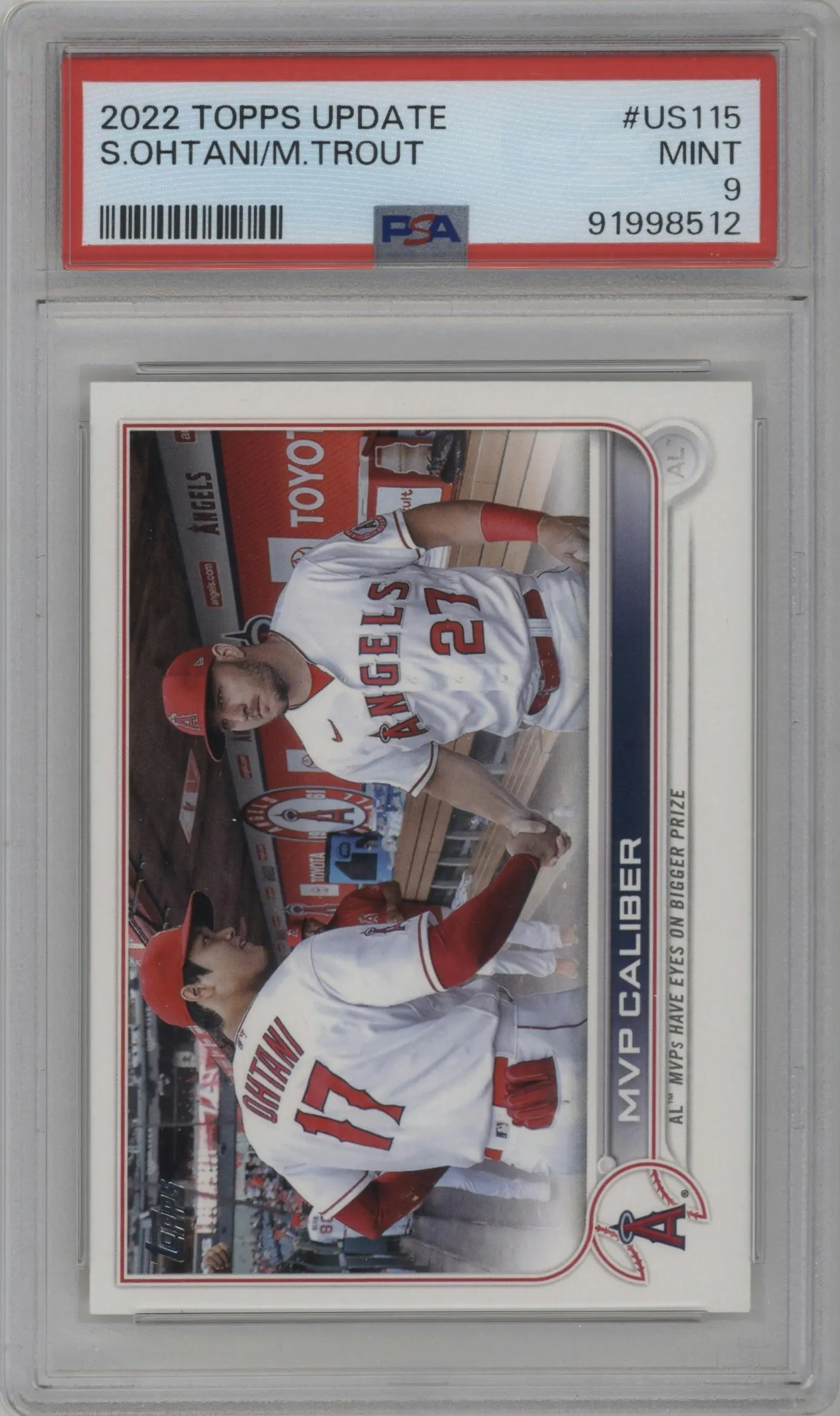 2022 Topps Update Shohei Ohtani / Mike Trout #US115 PSA 9