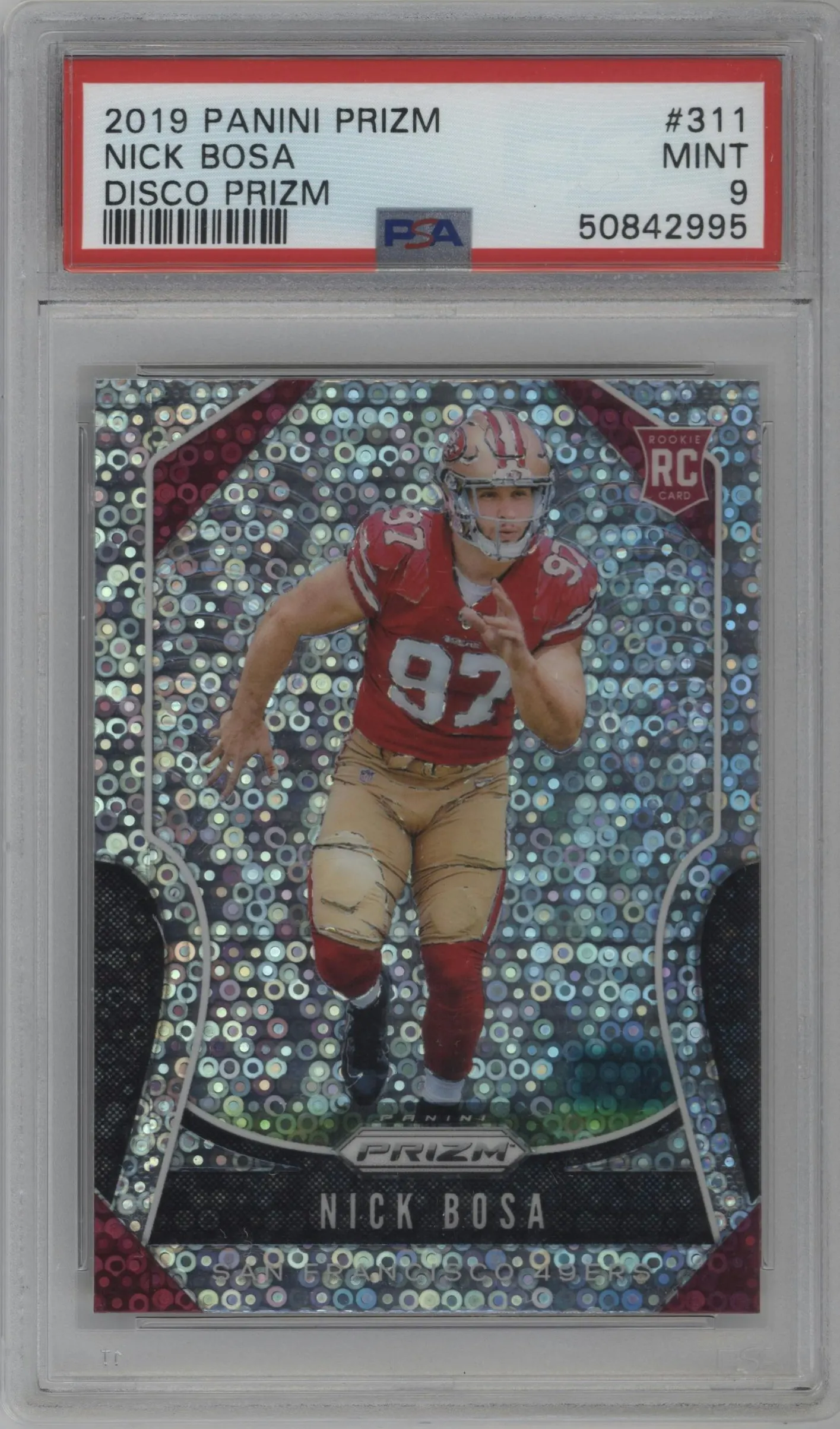 2019 Panini Prizm Nick Bosa Disco Prizm #311 PSA 9