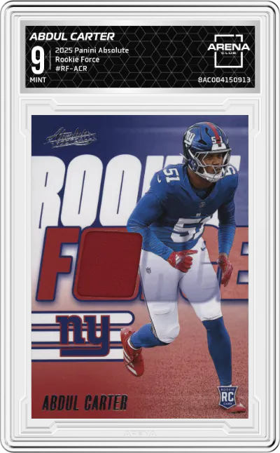 2025 Panini Absolute Rookie Force Abdul Carter #RF-ACR ARENA CLUB 9