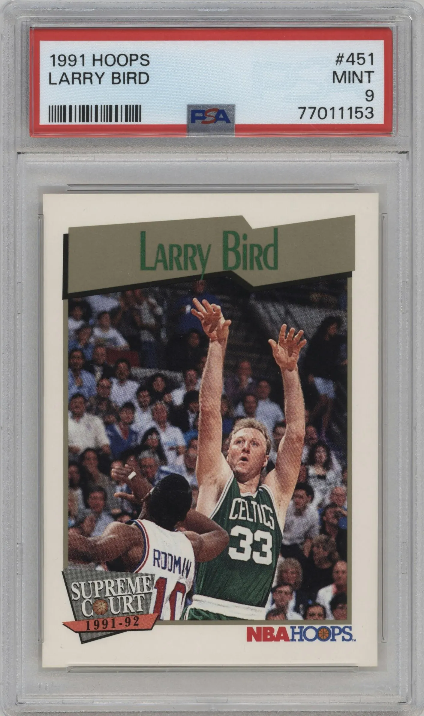 1991 NBA Hoops Larry Bird #451 PSA 9