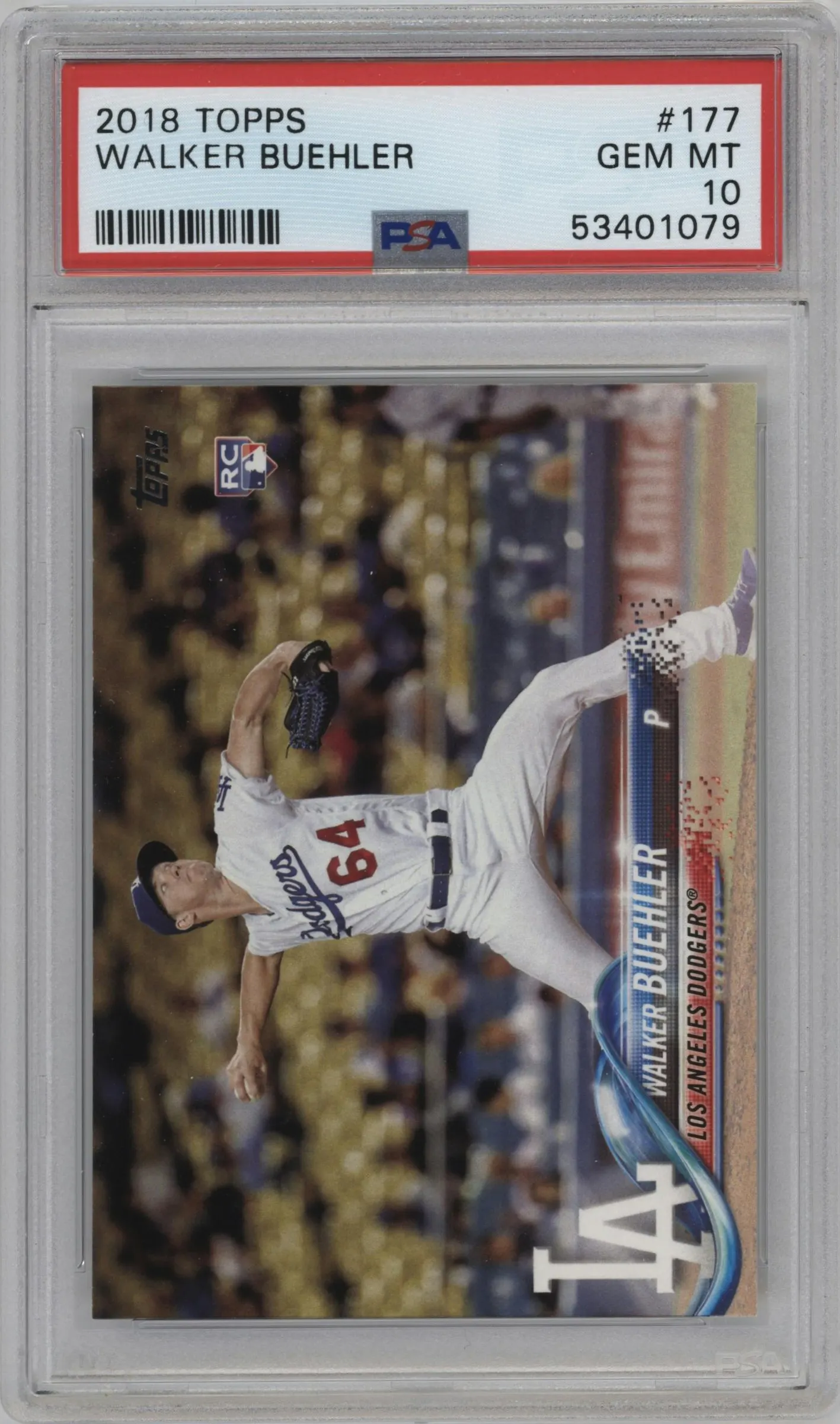 2018 Topps Series 1 Walker Buehler #177 PSA 10