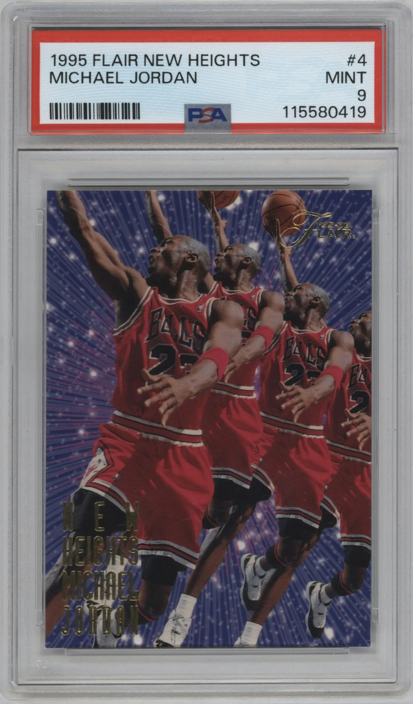 1995 Flair New Heights Michael Jordan #4 PSA 9