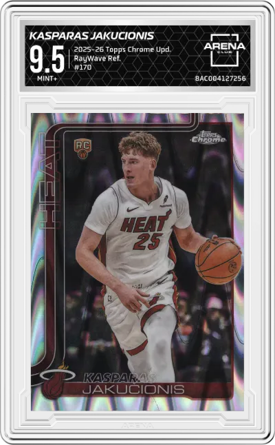 2025 Topps Chrome Update Kasparas Jakucionis RayWave Refractor #170 ARENA CLUB 9.5