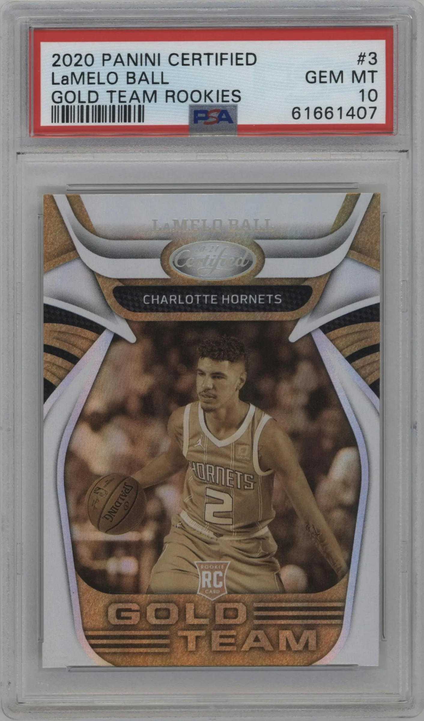 2020 Panini Certified Gold Team Rke. LaMelo Ball PSA 10