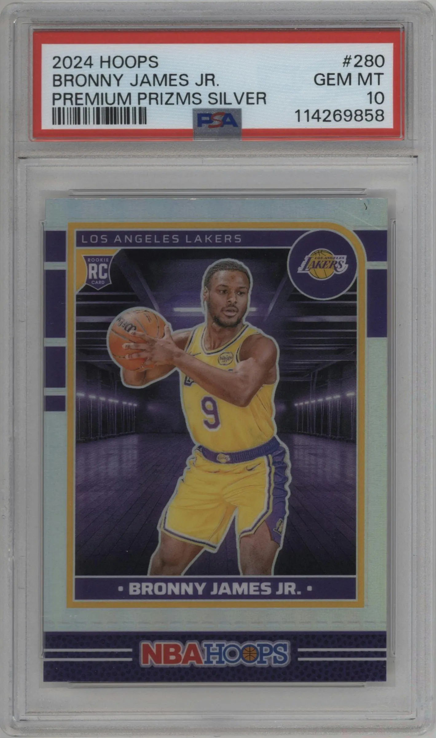 2024 Panini NBA Hoops Bronny James Jr. Silver Premium #280 PSA 10