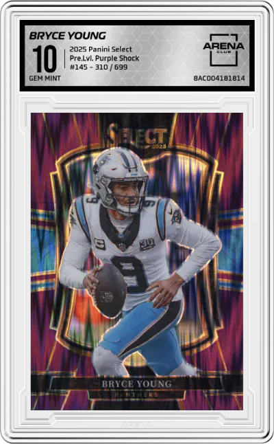 2025 Panini Select Pre.Lvl. Bryce Young Purple Shock #145 ARENA CLUB 10