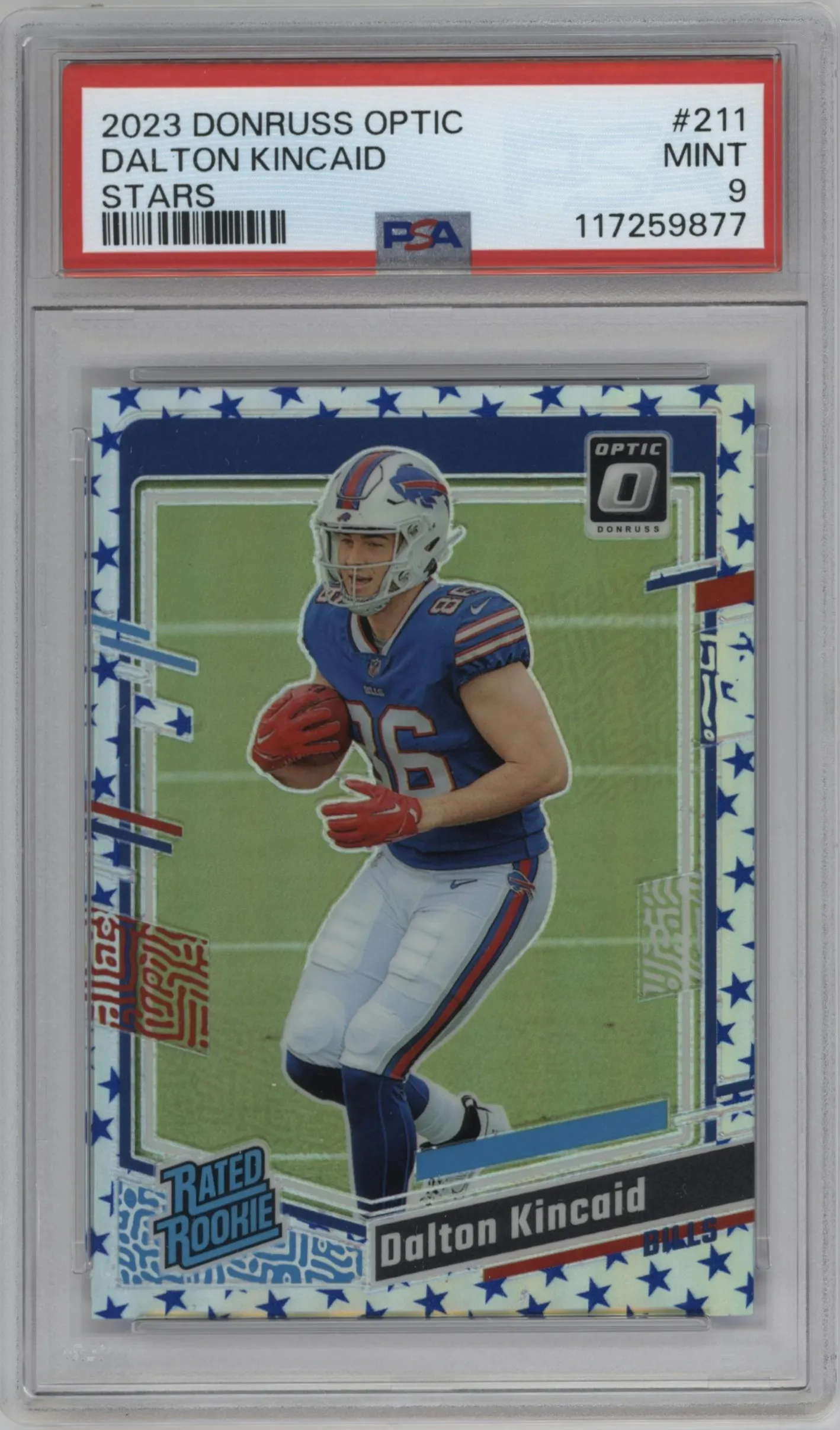 2023 Donruss Optic Rated Rookie Dalton Kincaid Stars #211 PSA 9