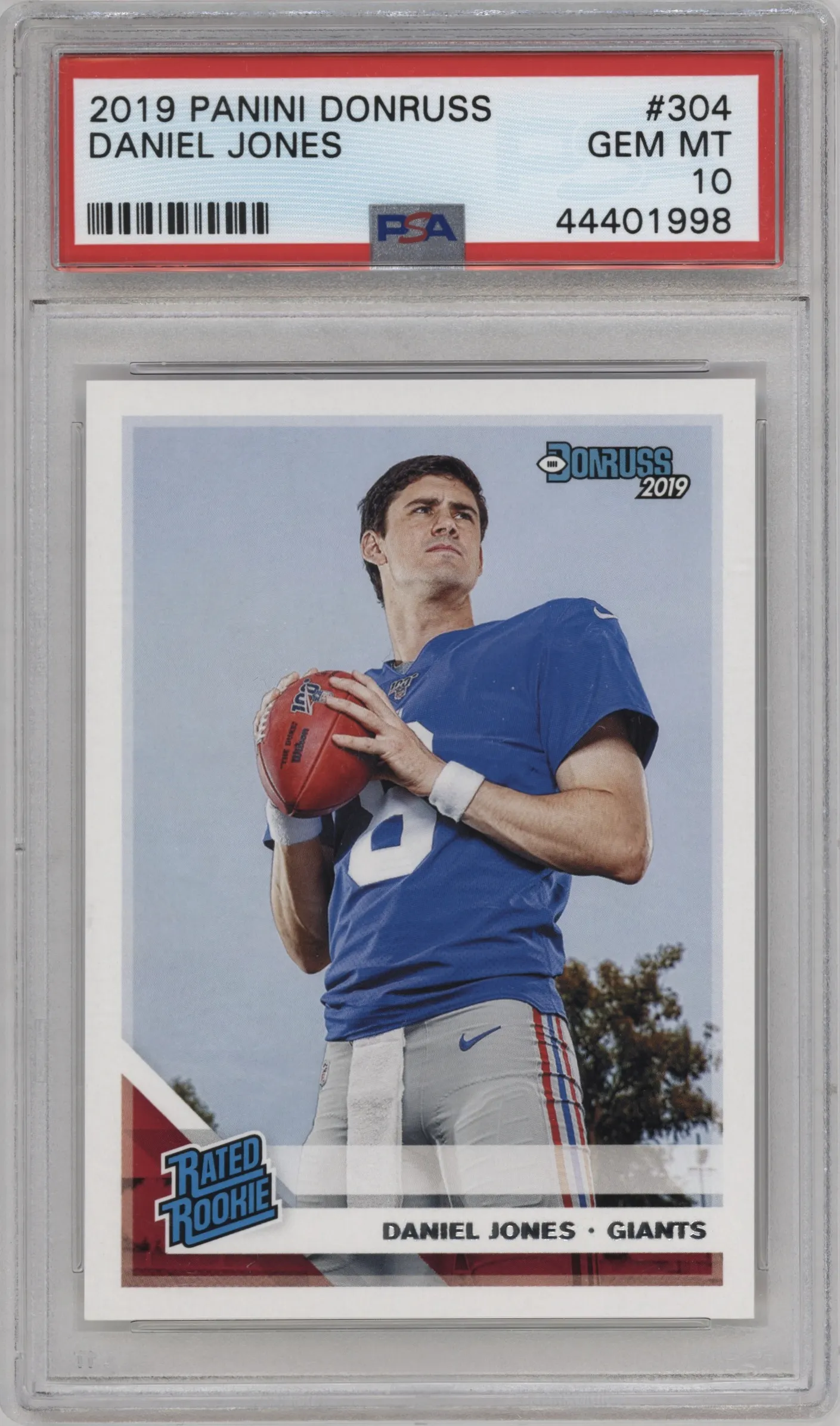 2019 Panini Donruss Rated Rookie Daniel Jones #304 PSA 10