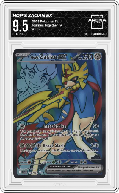 2025 Pokemon SV Journey Together Hop's Zacian ex #176 ARENA CLUB 9.5