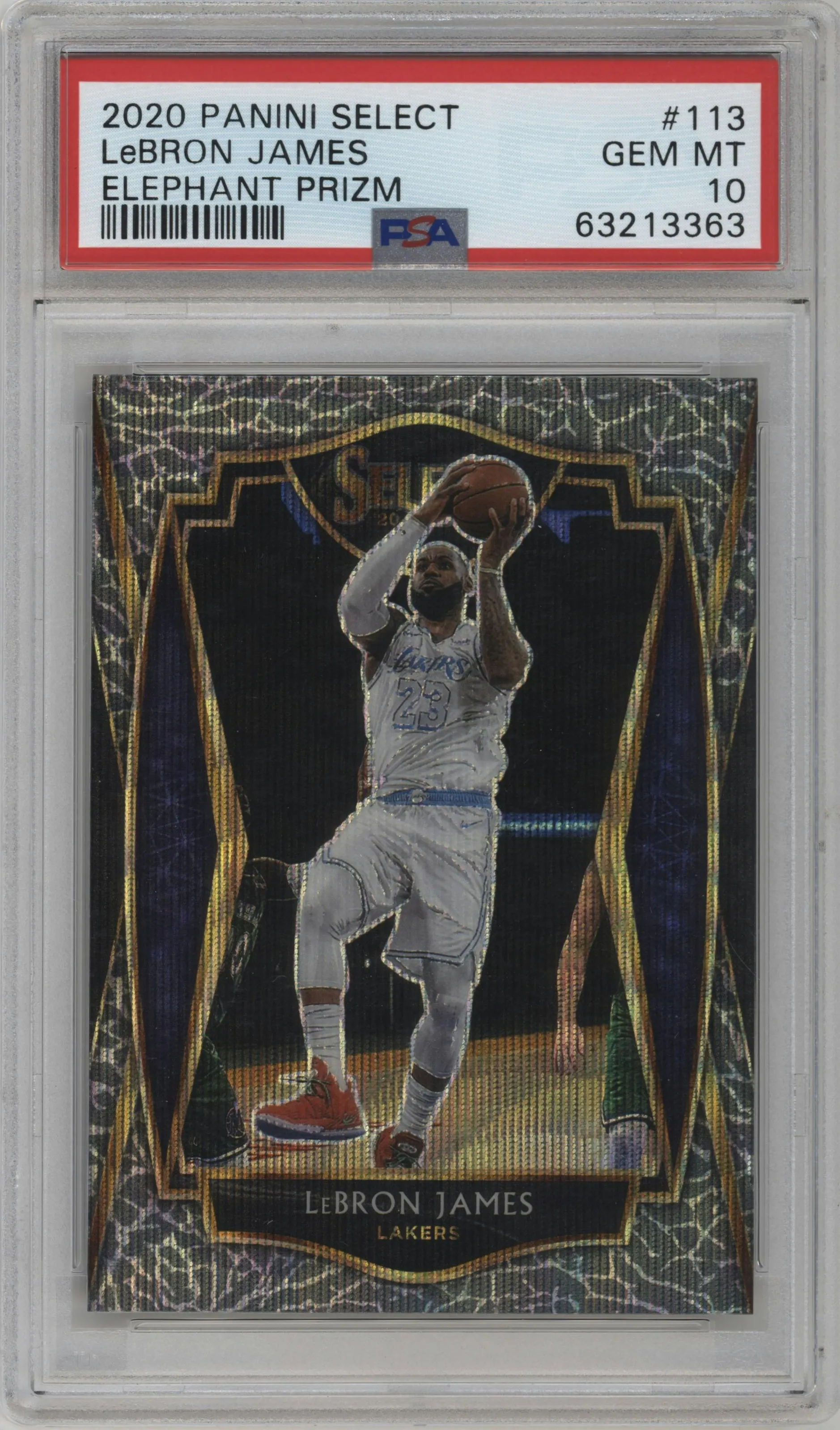 2020 Panini Select Pre.Lvl. LeBron James Elephant #113 PSA 10