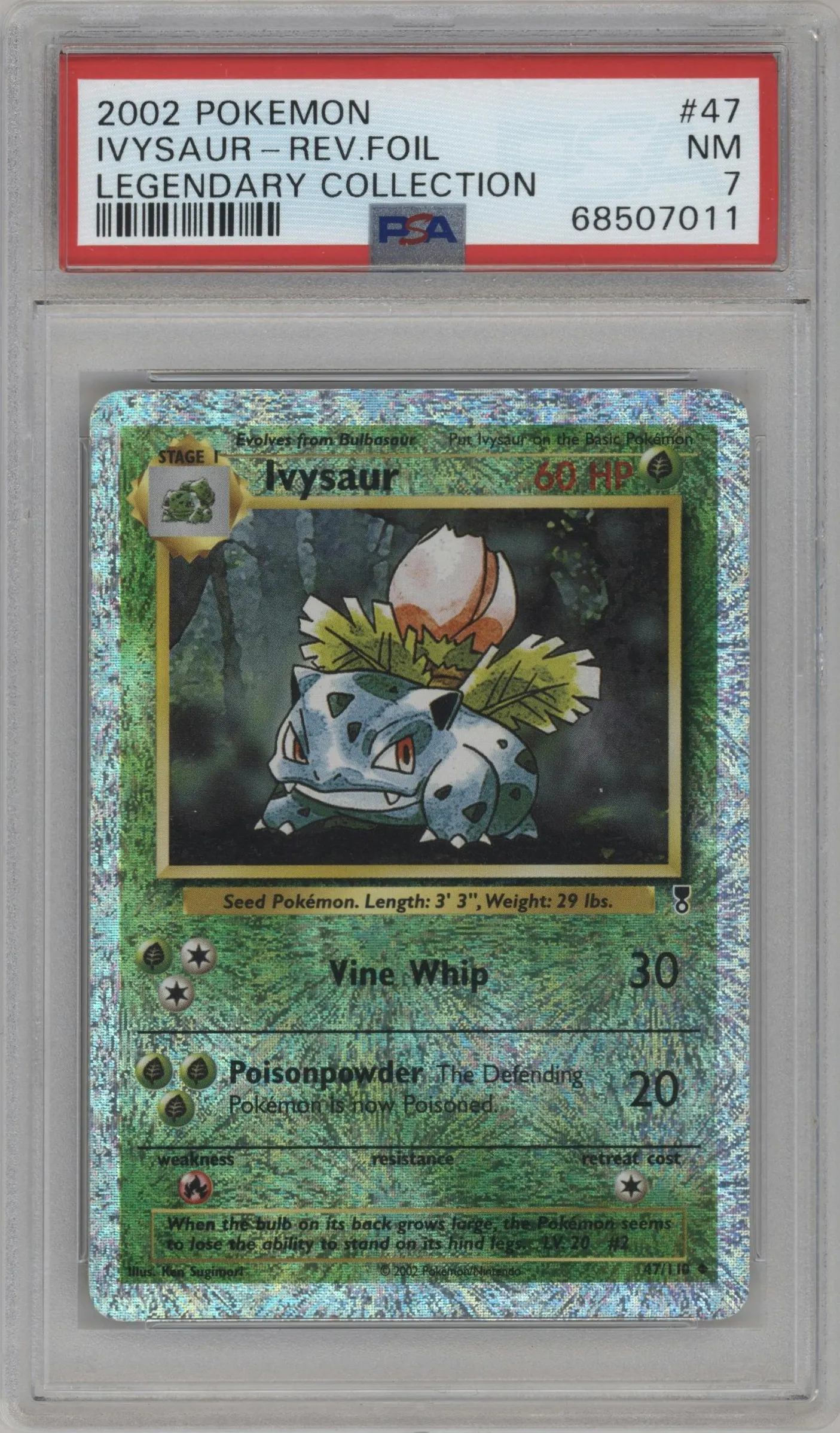 2002 Pokemon Legendary Collection Ivysaur #47 PSA 7