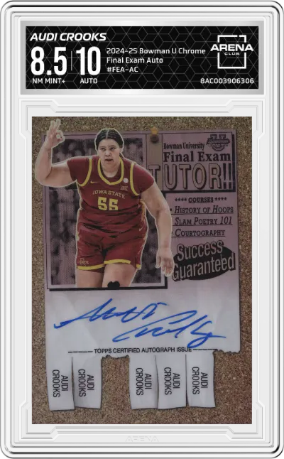 2024 Bowman University Chrome Final Exam Auto Audi Crooks #FEA-AC ARENA CLUB 8.5
