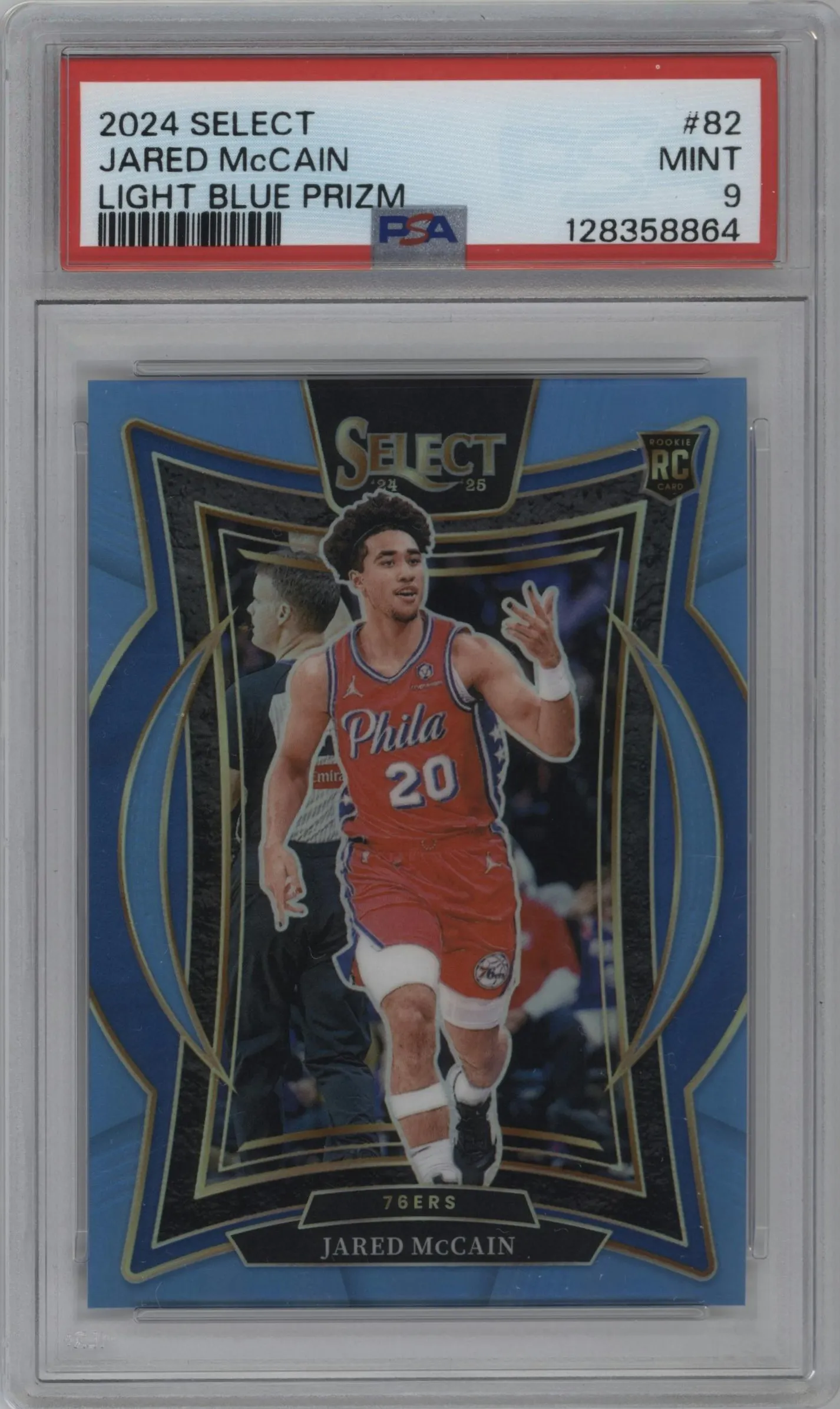 2024 Panini Select Jared McCain Light Blue Prizm PSA 9