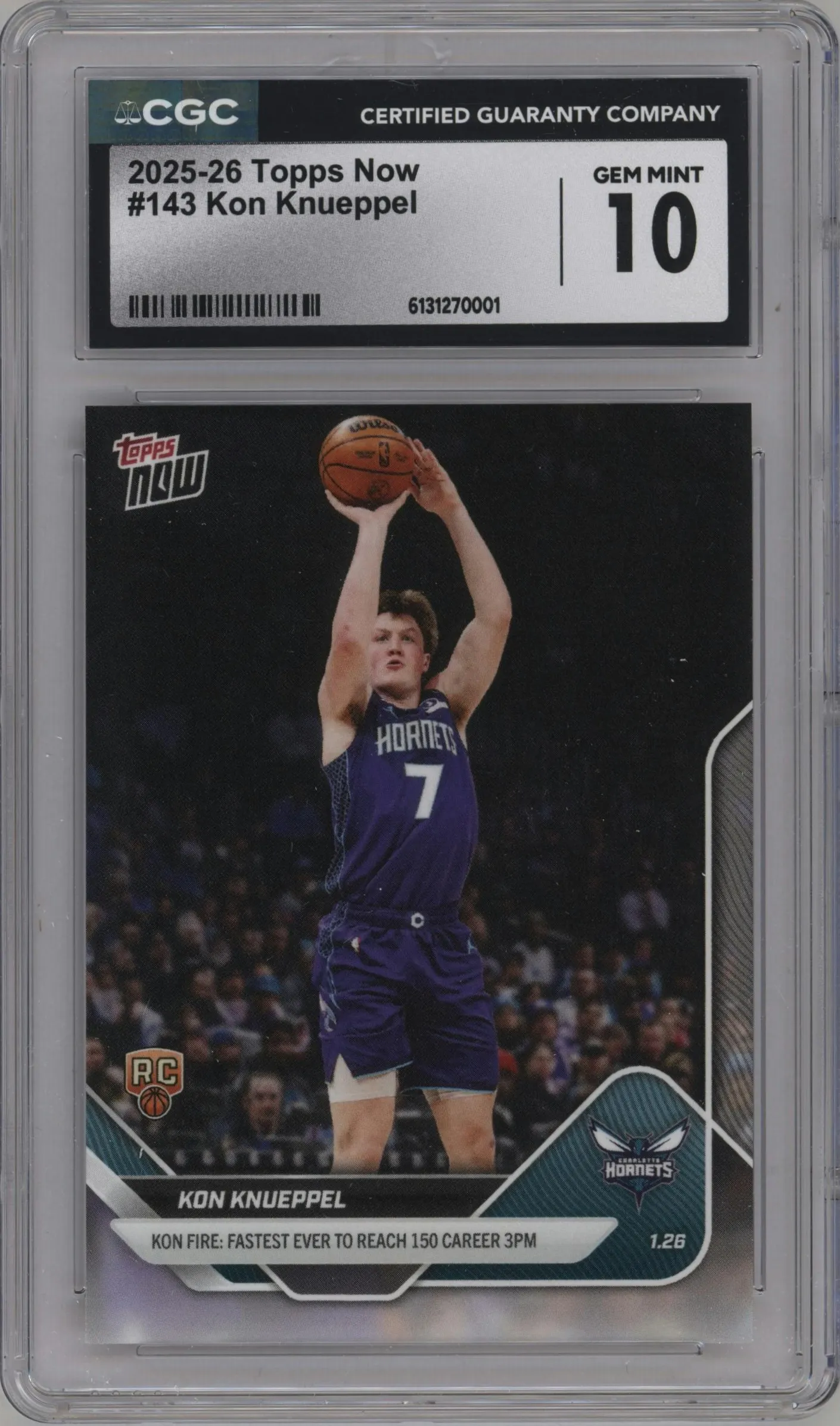 2025 Topps Now Kon Knueppel CGC 10