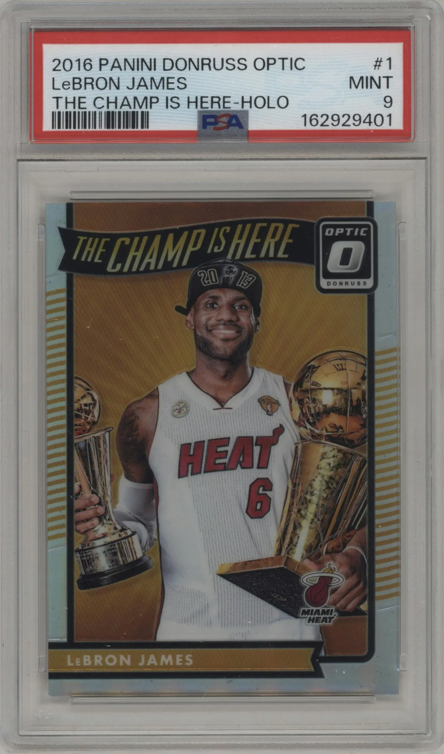 2016 Panini Donruss Optic The Champ is Here LeBron James Holo #1 PSA 9