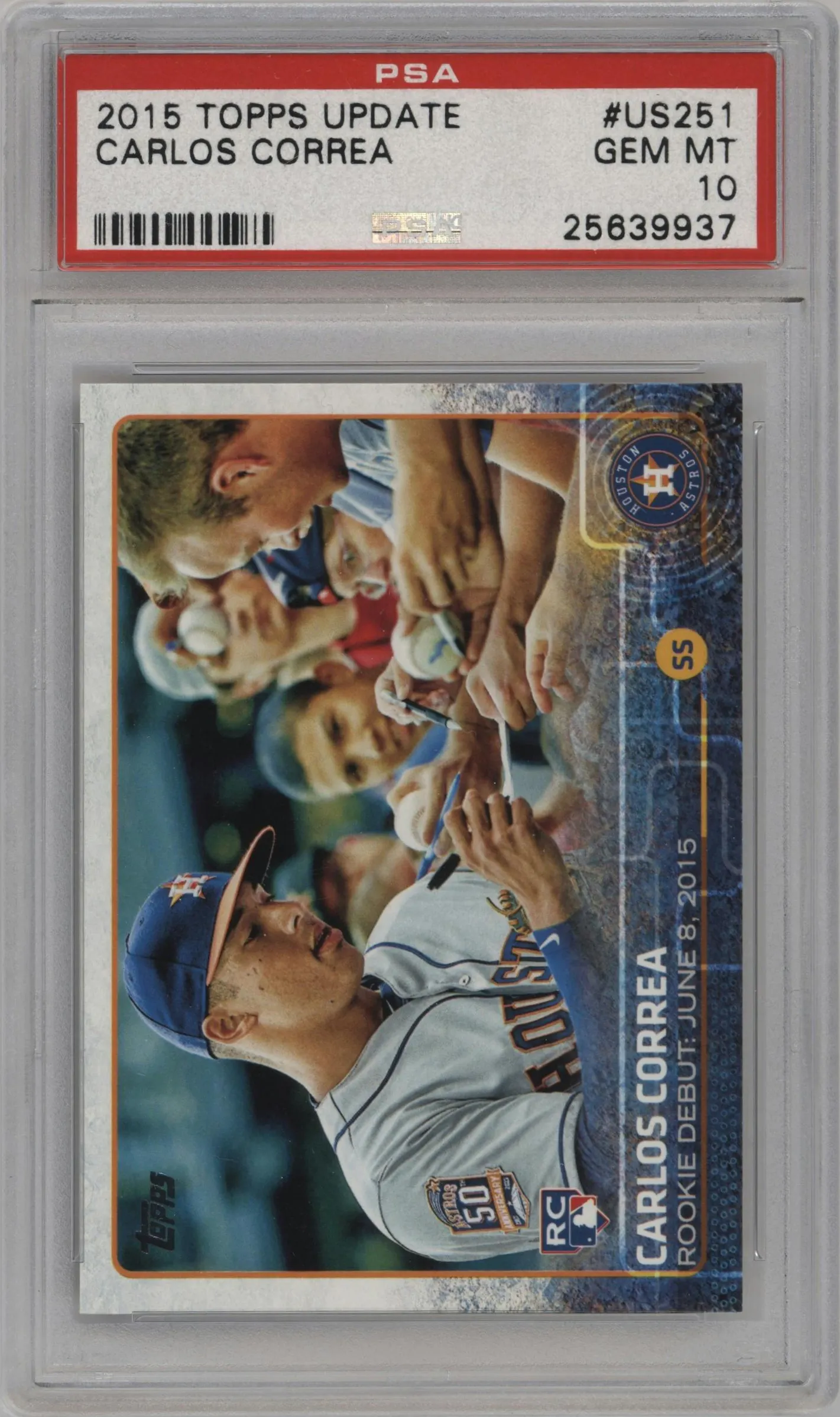 2015 Topps Update Series Carlos Correa #US251 PSA 10