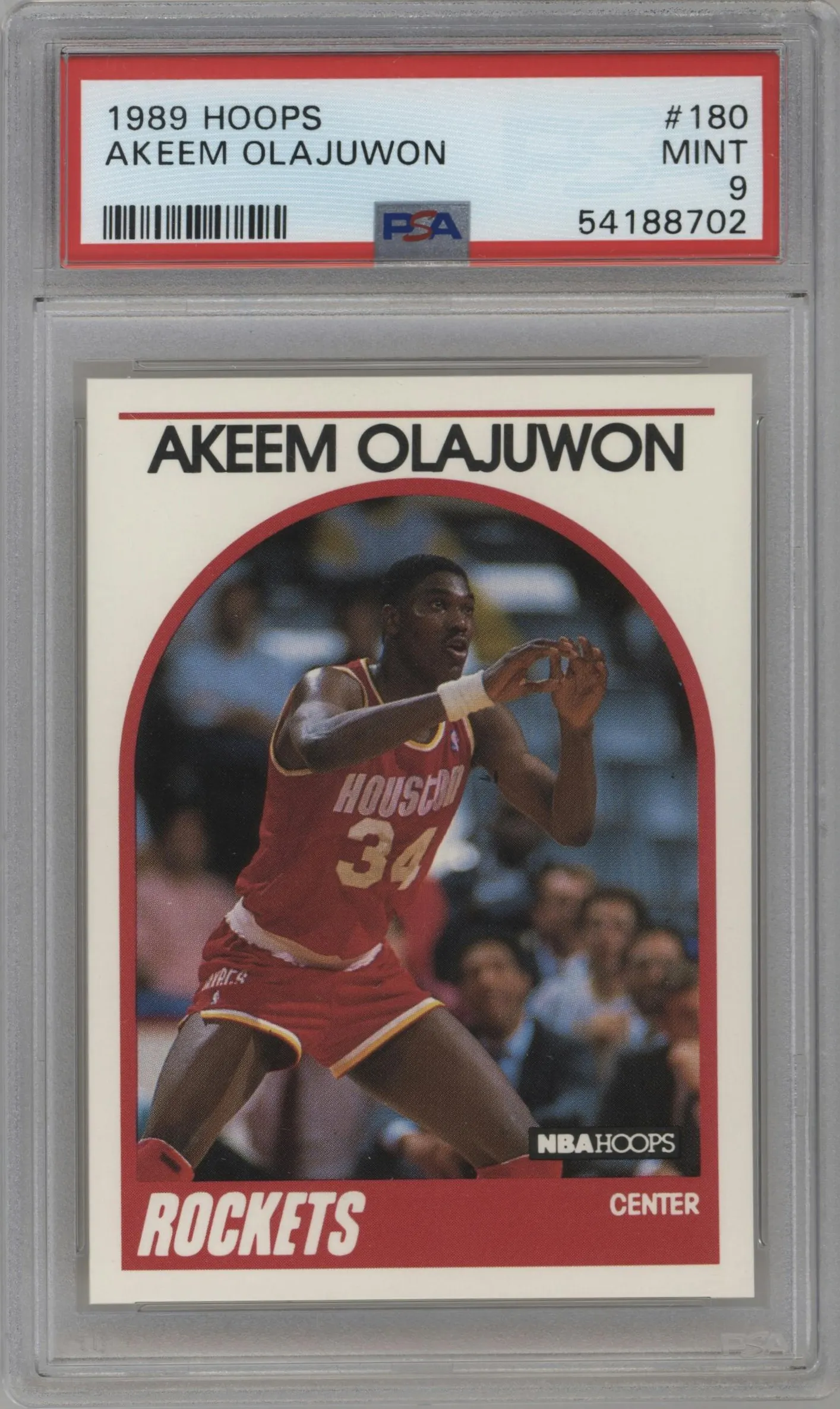 1989 NBA Hoops Akeem Olajuwon #180 PSA 9