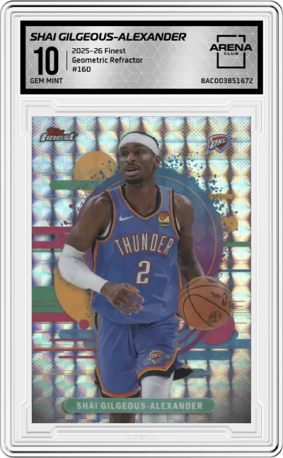 2025 Finest Shai Gilgeous-Alexander Geometric Refractor #160 ARENA CLUB 10