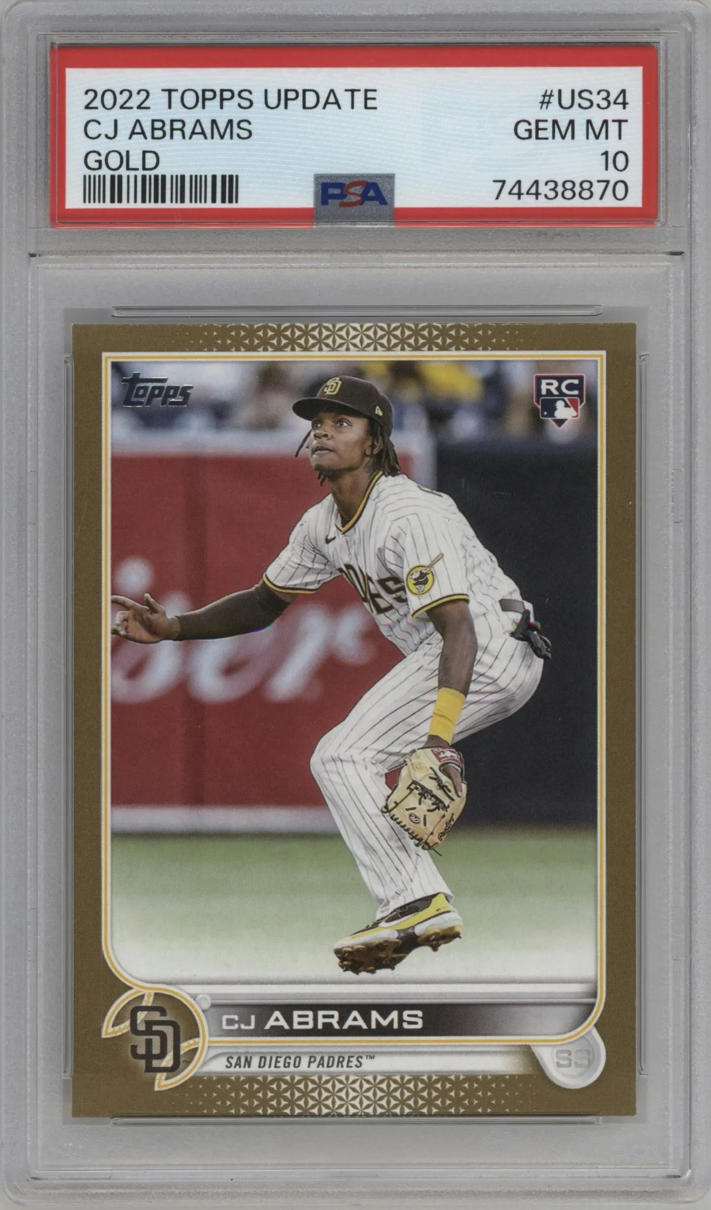 2022 Topps Update CJ Abrams Gold #US34 PSA 10