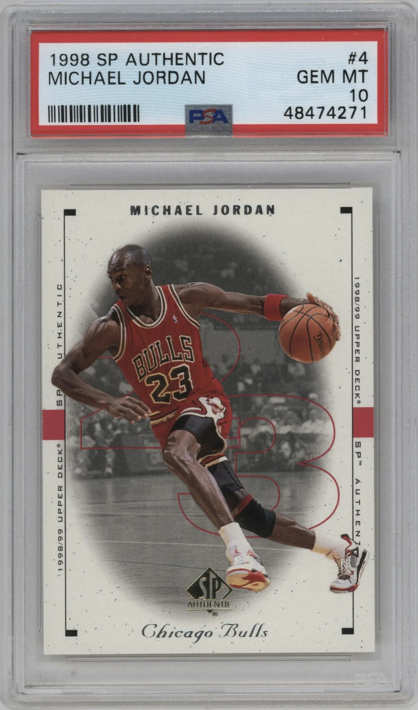 1998 SP Authentic Michael Jordan #4 PSA 10