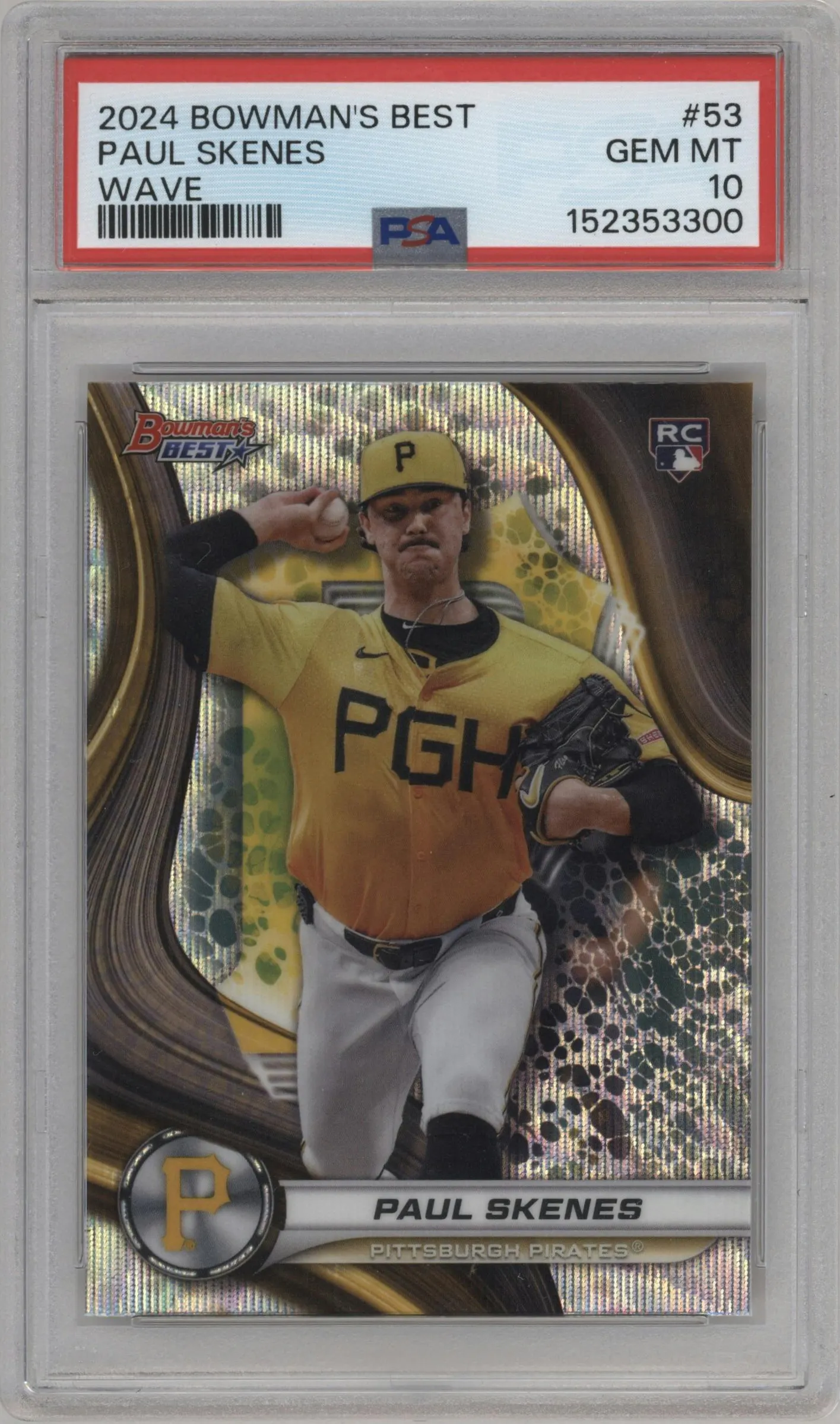 2024 Bowman's Best Paul Skenes Wave Refractor #53 PSA 10