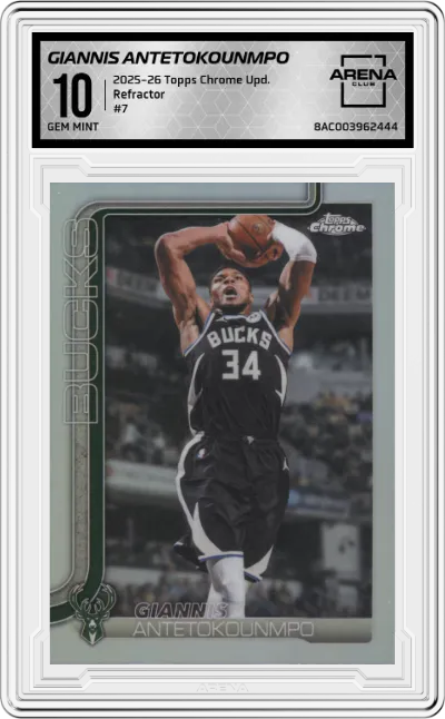 2025 Topps Chrome Update Giannis Antetokounmpo Refractor #7 ARENA CLUB 10