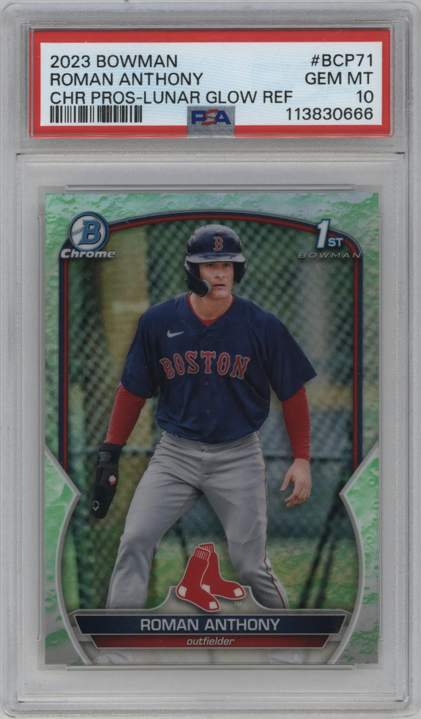 2023 Bowman Chr.Pros. Roman Anthony Lunar Glow Refractor #BCP-71 PSA 10