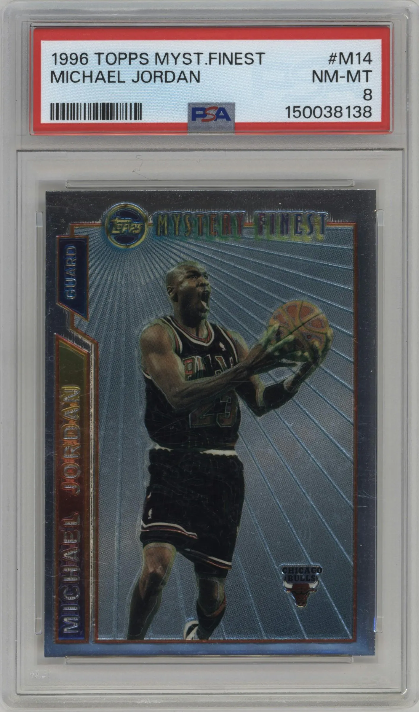 1996 Topps Finest Mystery Finest Michael Jordan #M14 PSA 8