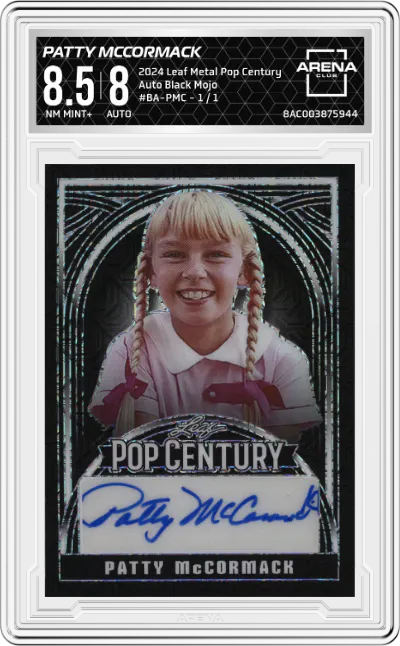 2024 Leaf Metal Pop Century Auto Patty McCormack Black Mojo ARENA CLUB 8.5