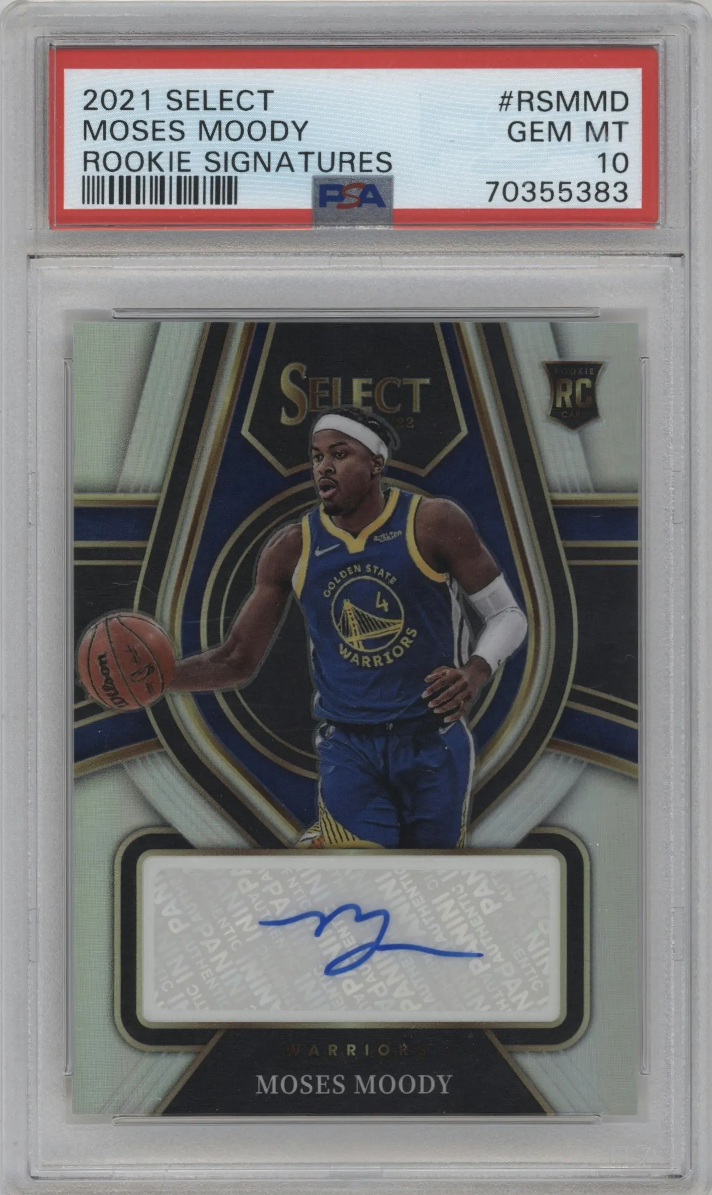 2021 Panini Select Rke.Sig. Moses Moody #RS-MMD PSA 10