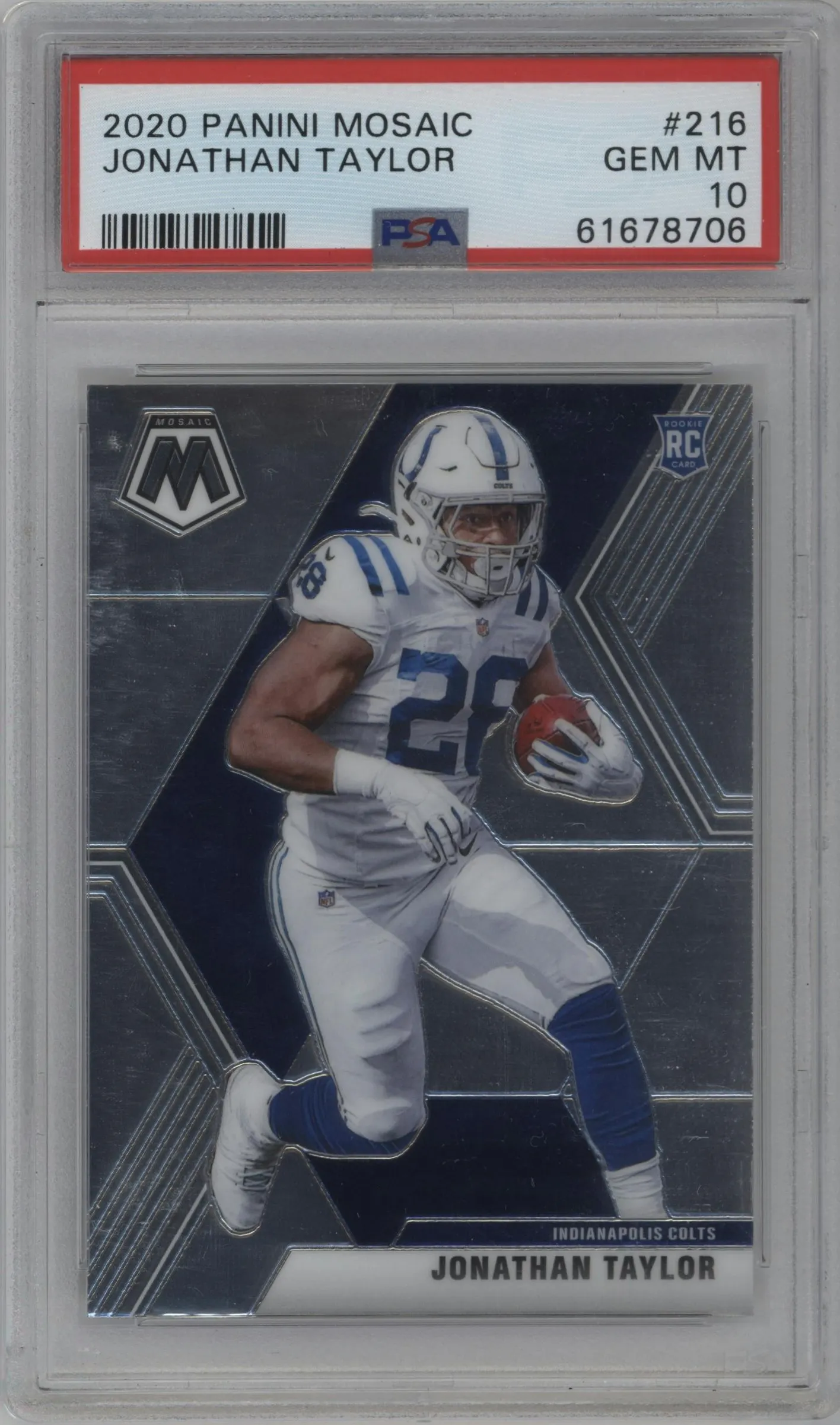 2020 Panini Mosaic Jonathan Taylor #216 PSA 10