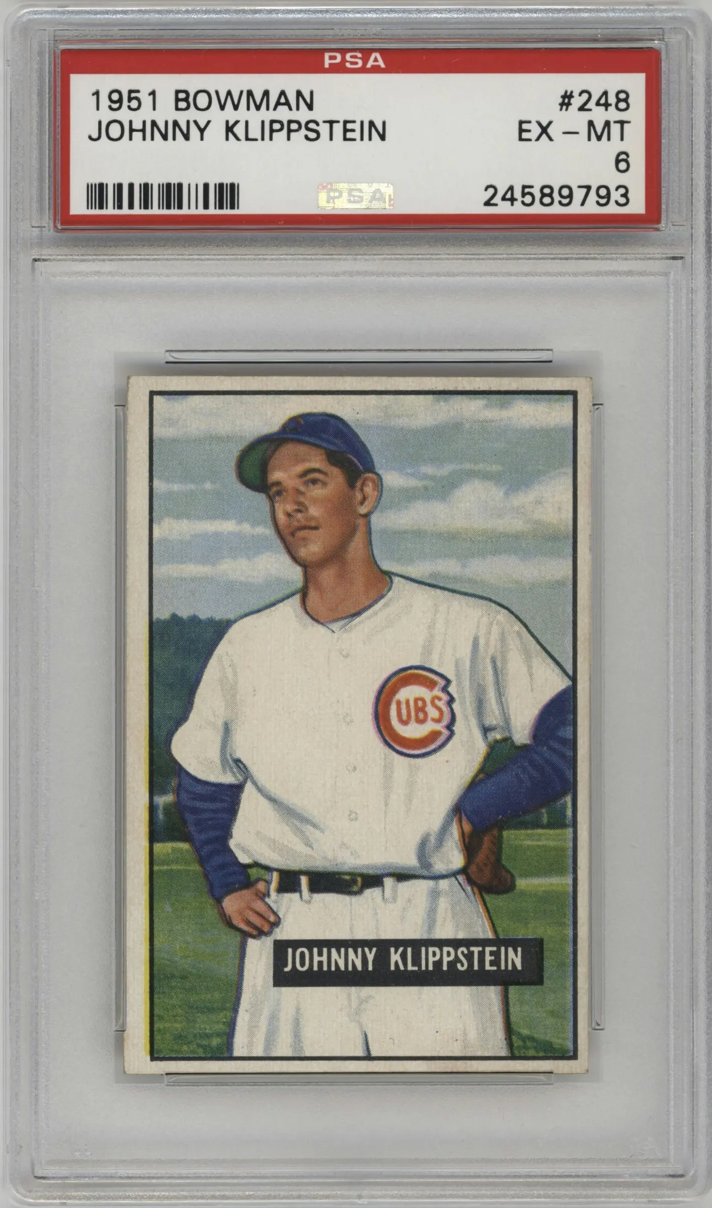 1951 Bowman Johnny Klippstein #248 PSA 6