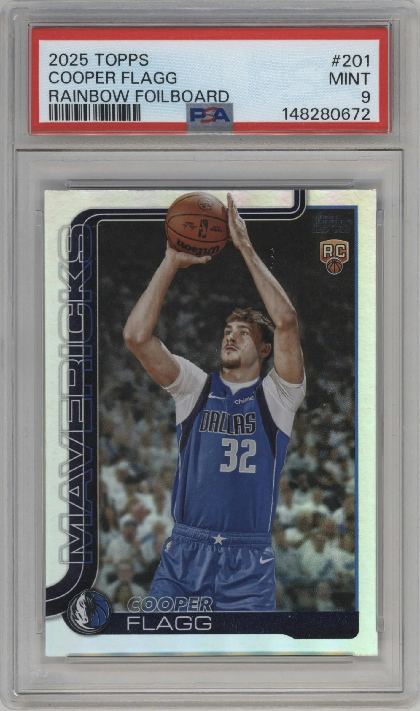 2025 Topps Cooper Flagg Rainbow Foilboard #201 PSA 9
