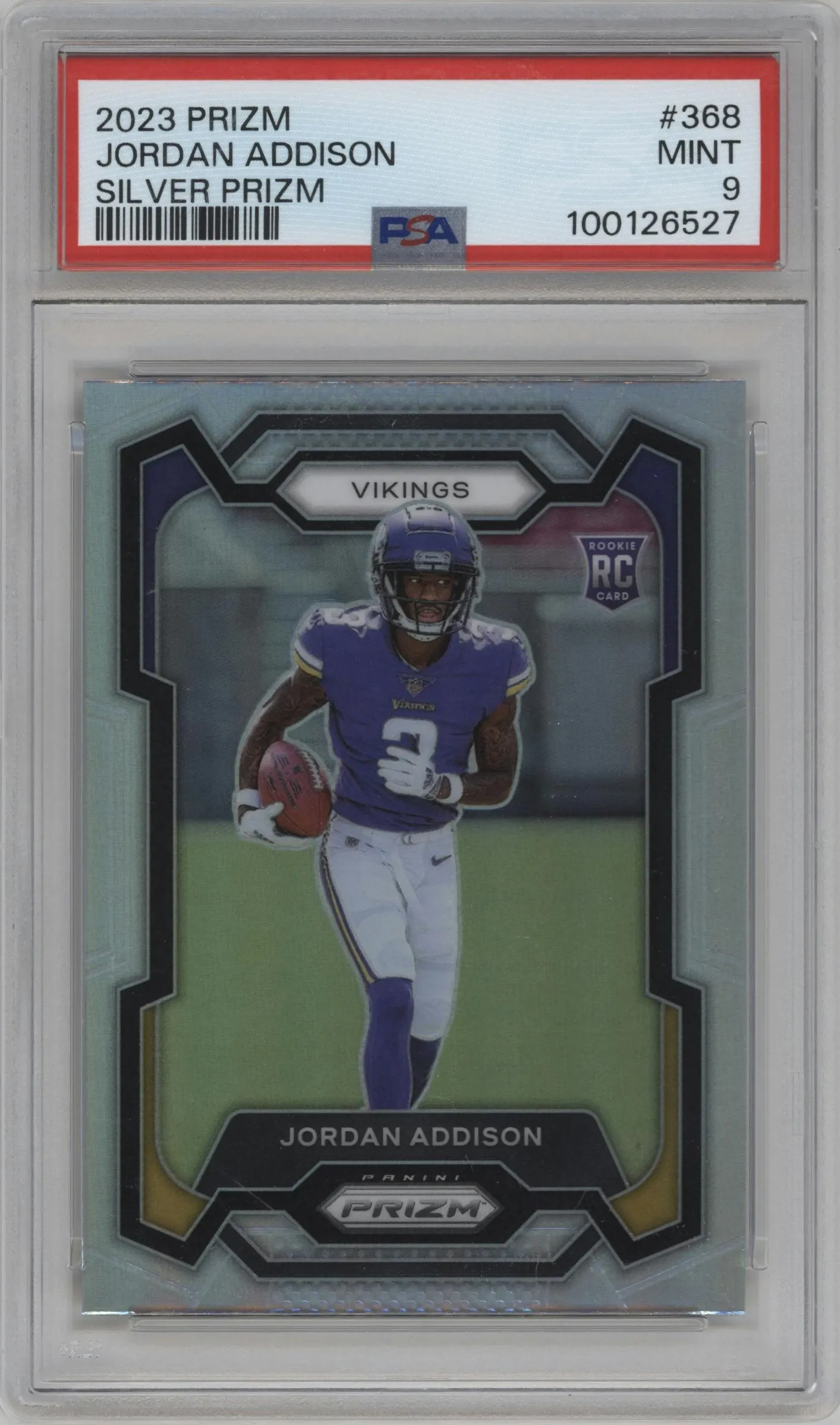 2023 Panini Prizm Jordan Addison Silver Prizm #368 PSA 9