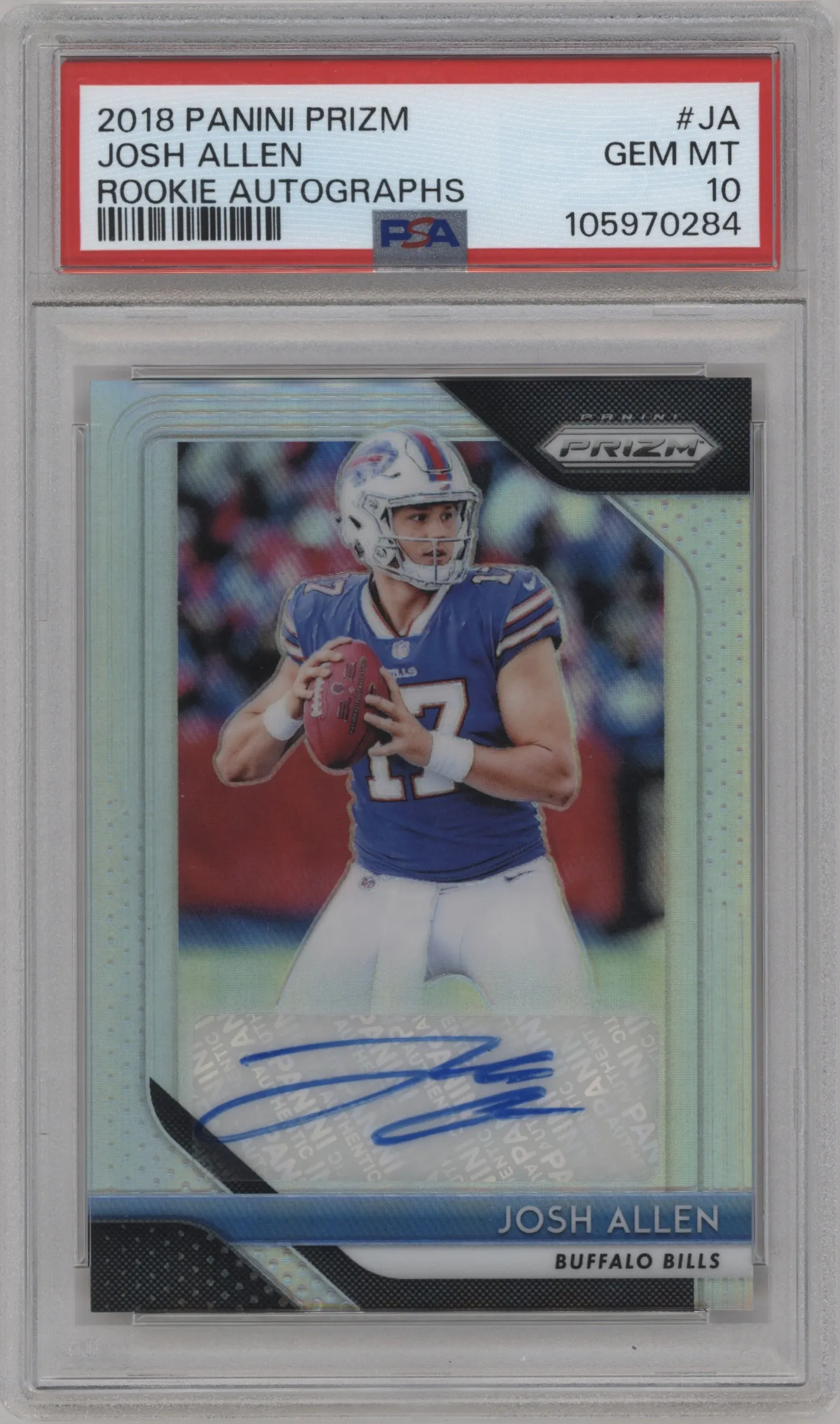 2018 Panini Prizm Rke.Auto Josh Allen #RA-JA PSA 10