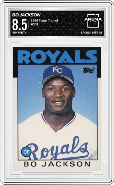 1986 Topps Traded Bo Jackson #50T ARENA CLUB 8.5