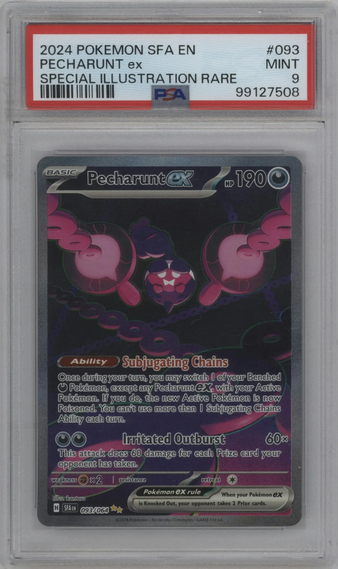 2024 Pokemon SV Shrouded Fable Pecharunt ex #093 PSA 9