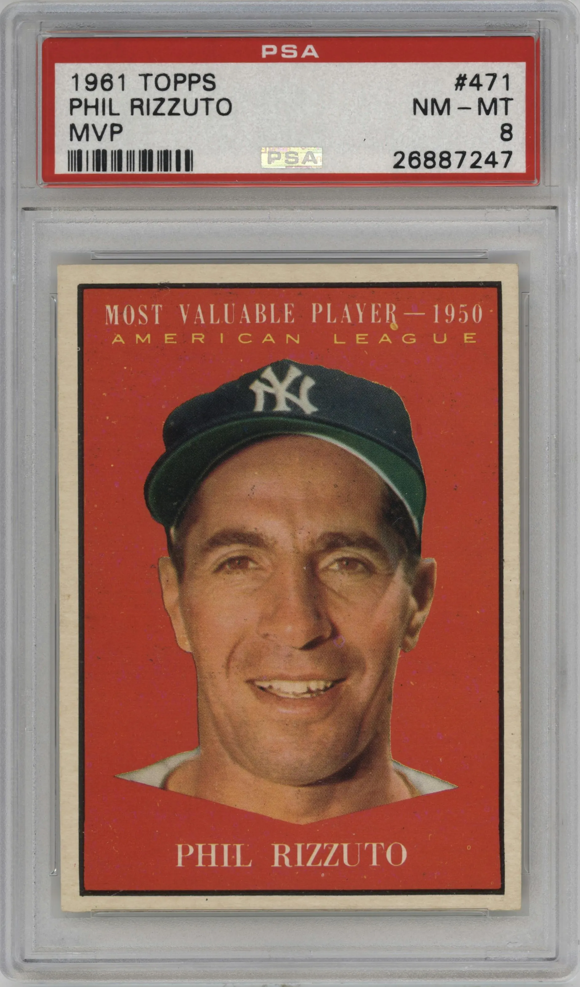 1961 Topps Phil Rizzuto #471 PSA 8