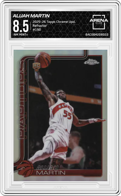 2025 Topps Chrome Update Alijah Martin Refractor #190 ARENA CLUB 8.5