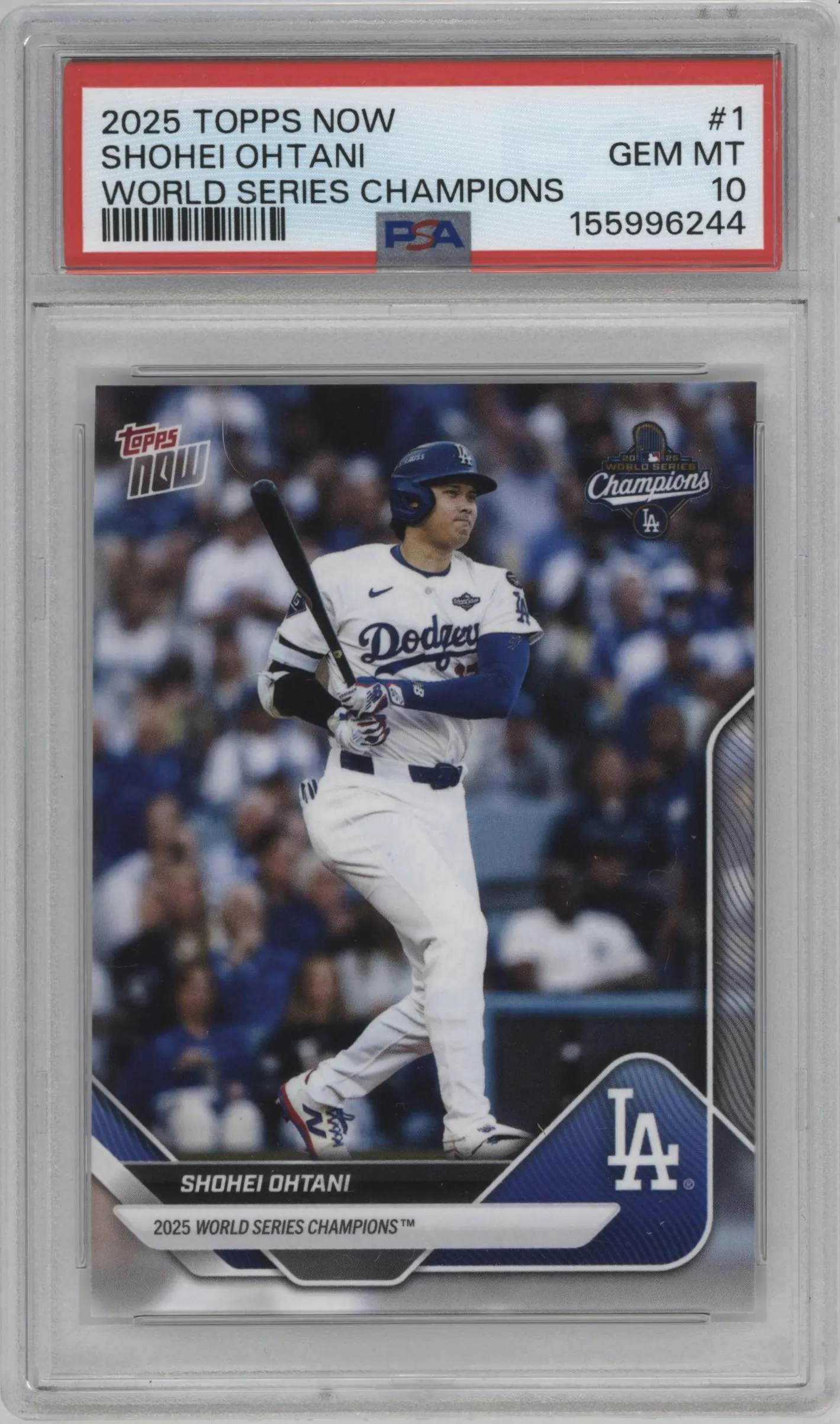 2025 Topps Now World Series Champions Los Angeles Dodgers Shohei Ohtani #WS-1 PSA 10