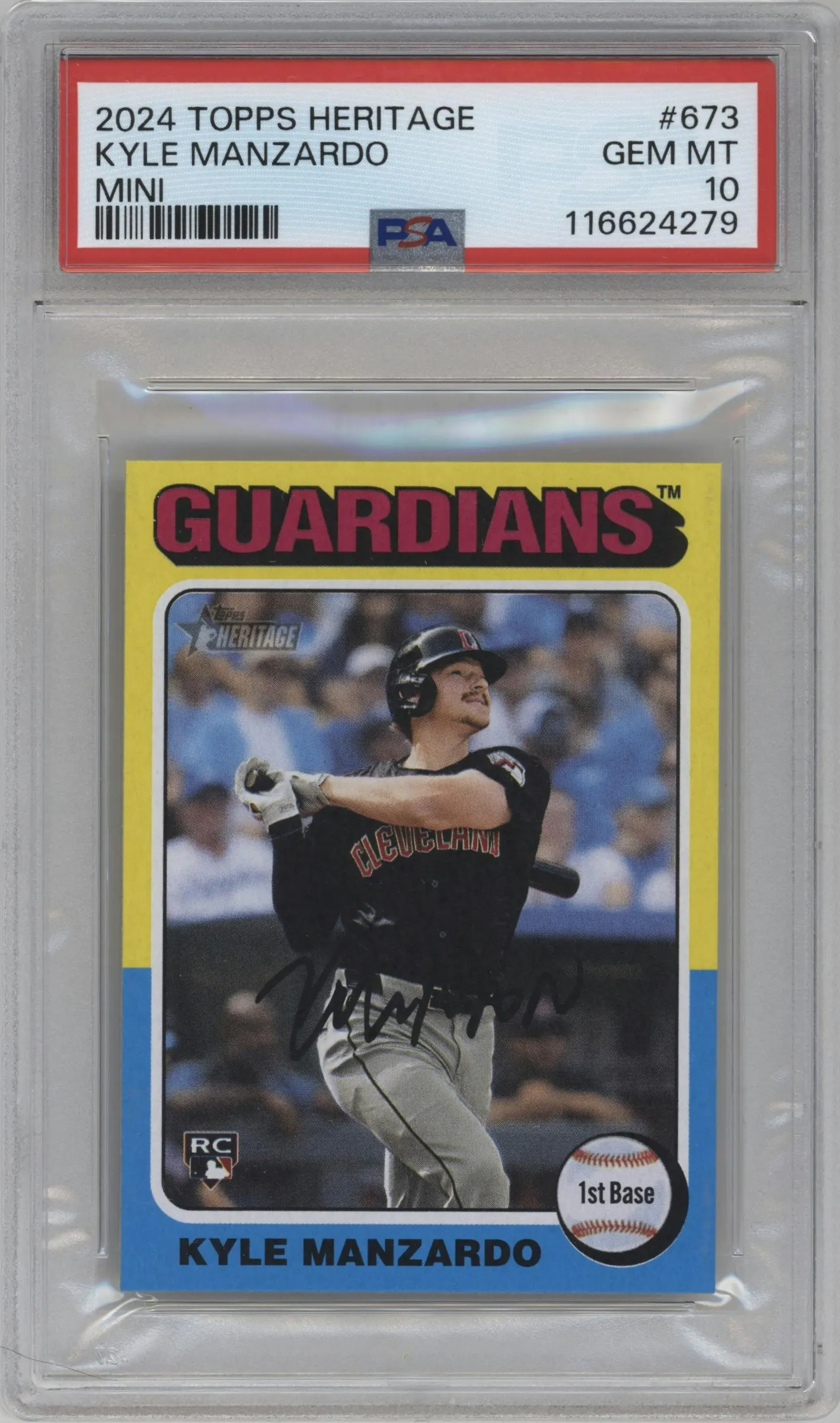 2024 Topps Heritage Mini Kyle Manzardo #673 PSA 10