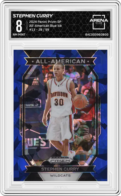 2024 Panini Prizm Draft Picks All-American Stephen Curry Blue Ice #13 ARENA CLUB 8