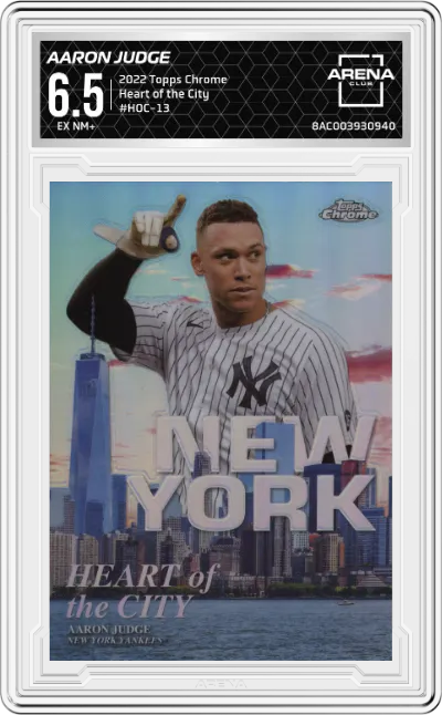 2022 Topps Chrome Heart of the City Aaron Judge ARENA CLUB 6.5